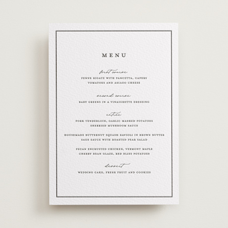 Letterpress Menu