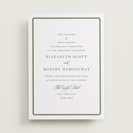 Letterpress Rehearsal Dinner Invitations