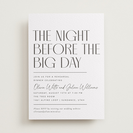 Letterpress Rehearsal Dinner Invitations