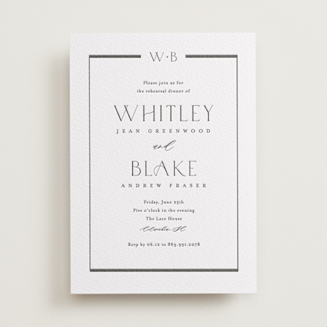 Letterpress Rehearsal Dinner Invitations