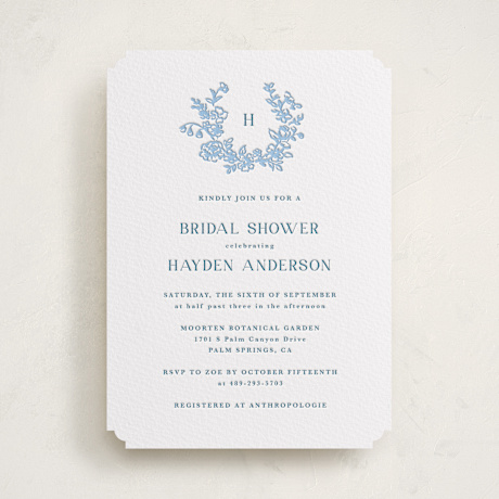 Letterpress Bridal Shower Invitations