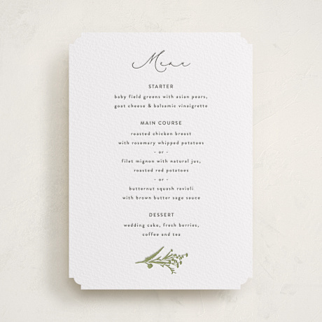 Letterpress Menu