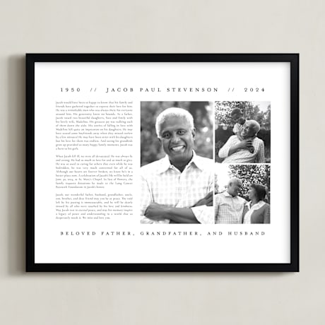 Memorial Obituary Prints
