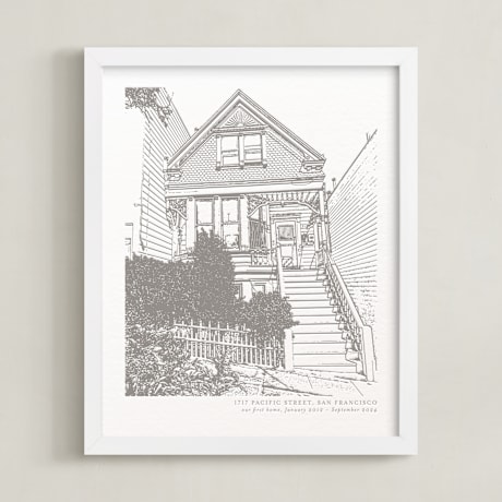 Completely Custom Letterpress House Portrait Art