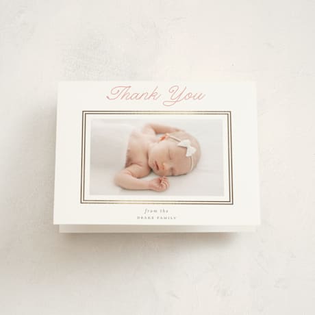 Foil-Pressed Birth Announcement Thank You Cards