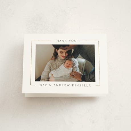 Foil-Pressed Birth Announcement Thank You Cards