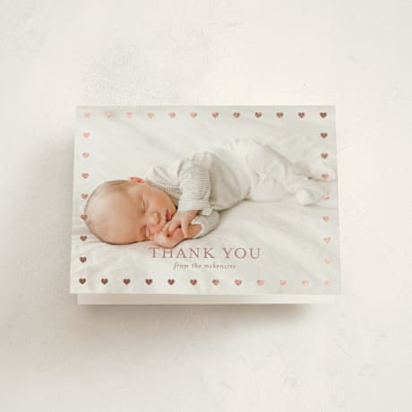 Foil-Pressed Birth Announcement Thank You Cards