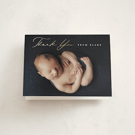 Foil-Pressed Birth Announcement Thank You Cards