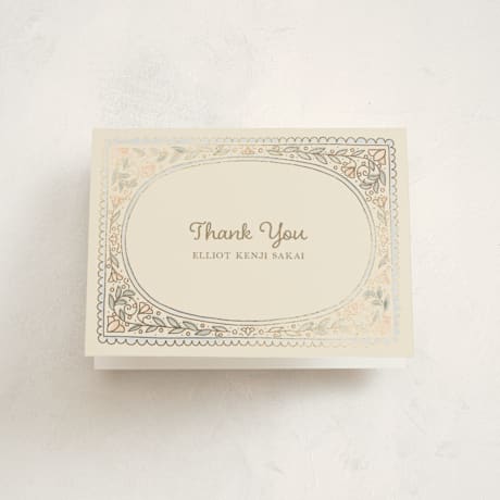 Foil-Pressed Birth Announcement Thank You Cards