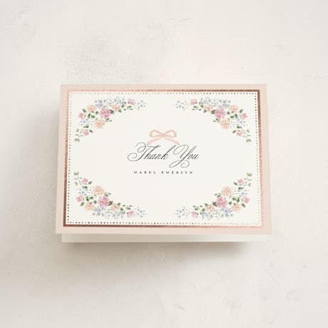 Foil-Pressed Birth Announcement Thank You Cards