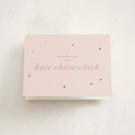 Foil-Pressed Birth Announcement Thank You Cards