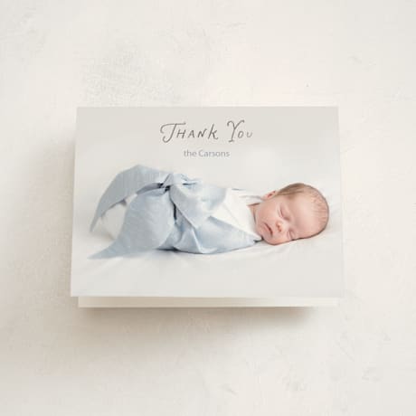 Foil-Pressed Birth Announcement Thank You Cards