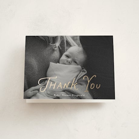 Foil-Pressed Birth Announcement Thank You Cards