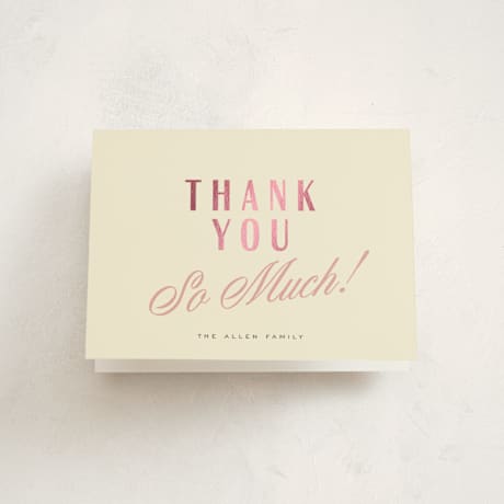 Foil-Pressed Birth Announcement Thank You Cards