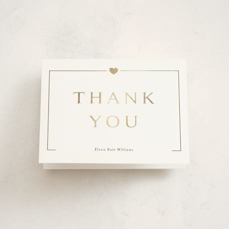 Foil-Pressed Birth Announcement Thank You Cards