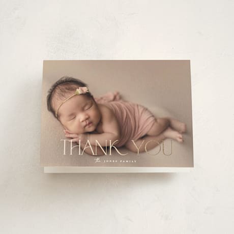 Foil-Pressed Birth Announcement Thank You Cards