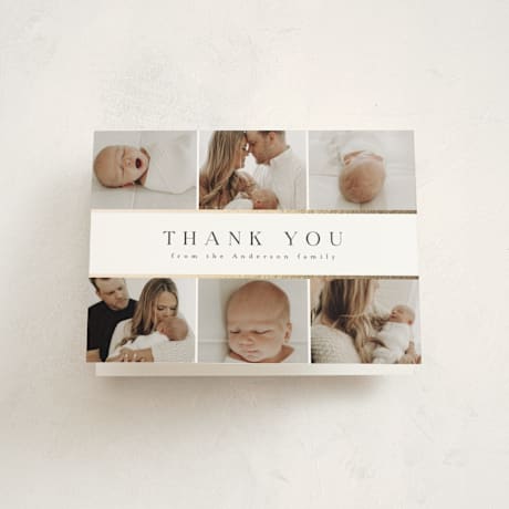 Foil-Pressed Birth Announcement Thank You Cards