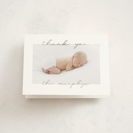 Foil-Pressed Birth Announcement Thank You Cards