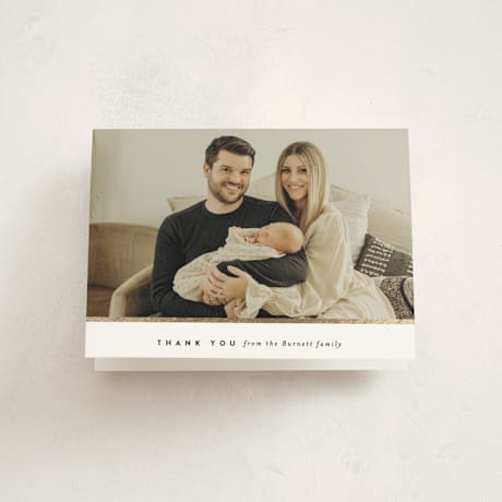 Foil-Pressed Birth Announcement Thank You Cards