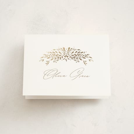 Foil-Pressed Birth Announcement Thank You Cards