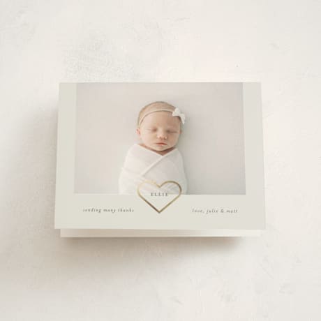 Foil-Pressed Birth Announcement Thank You Cards