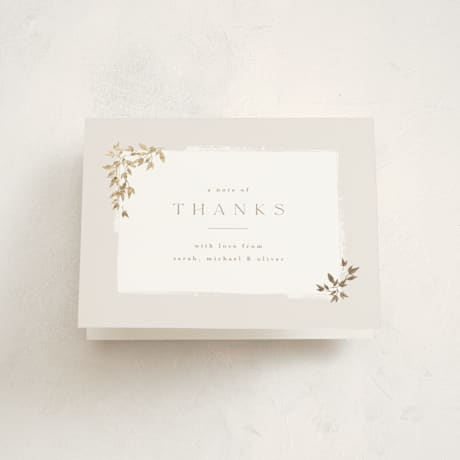 Foil-Pressed Birth Announcement Thank You Cards