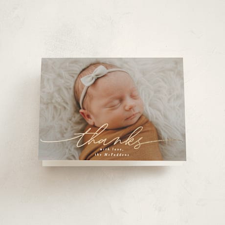 Foil-Pressed Birth Announcement Thank You Cards