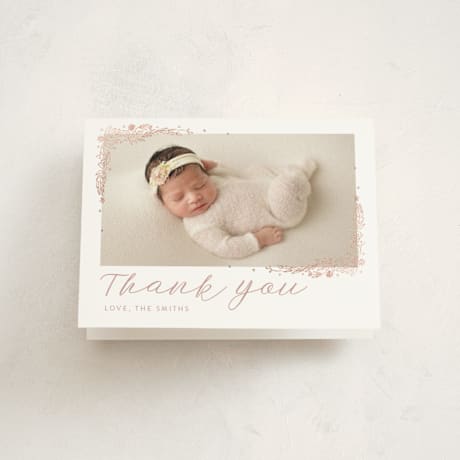 Foil-Pressed Birth Announcement Thank You Cards