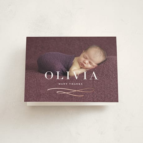 Foil-Pressed Birth Announcement Thank You Cards