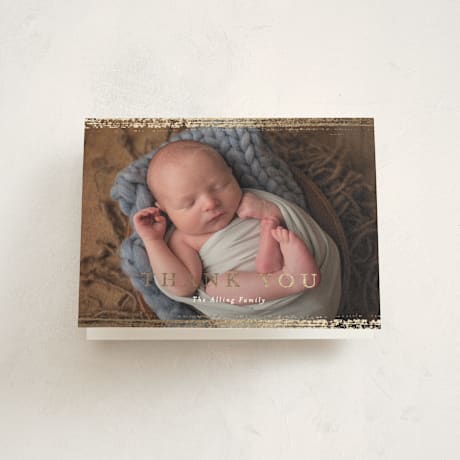 Foil-Pressed Birth Announcement Thank You Cards