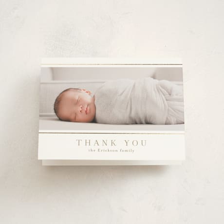 Foil-Pressed Birth Announcement Thank You Cards