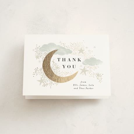 Foil-Pressed Birth Announcement Thank You Cards