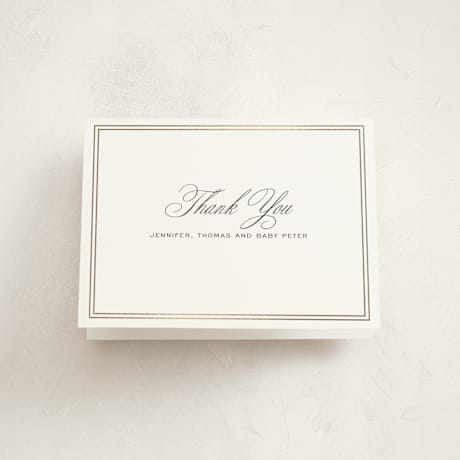 Foil-Pressed Birth Announcement Thank You Cards