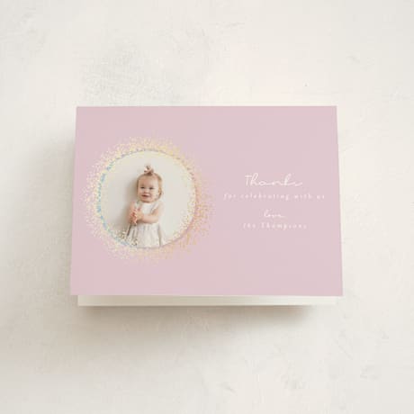 Foil-Pressed Children's Birthday Party Thank You Cards
