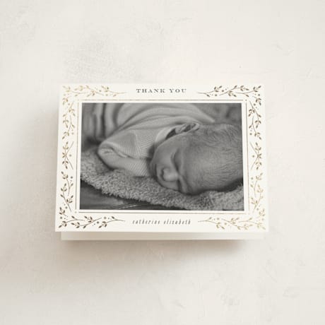 Foil Pressed Baptism and Christening Thank You Cards