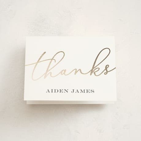 Foil Pressed Baptism and Christening Thank You Cards