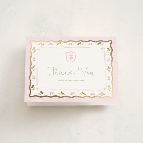 Foil Pressed Baptism and Christening Thank You Cards