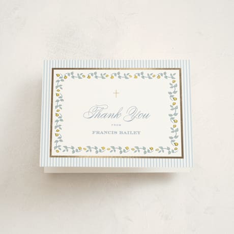 Foil Pressed Baptism and Christening Thank You Cards