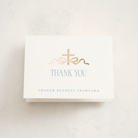 Foil Pressed Baptism and Christening Thank You Cards