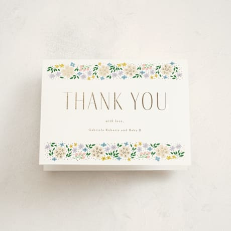 Foil-Pressed Baby Shower Thank You Cards