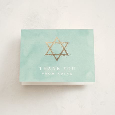 Foil-Pressed Mitzvah Thank You Cards