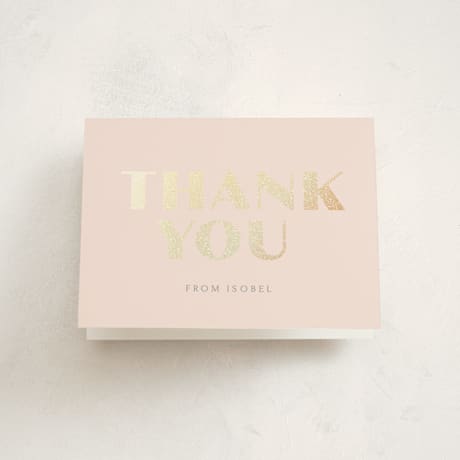 Foil-Pressed Sweet Sixteen Party Thank you Cards