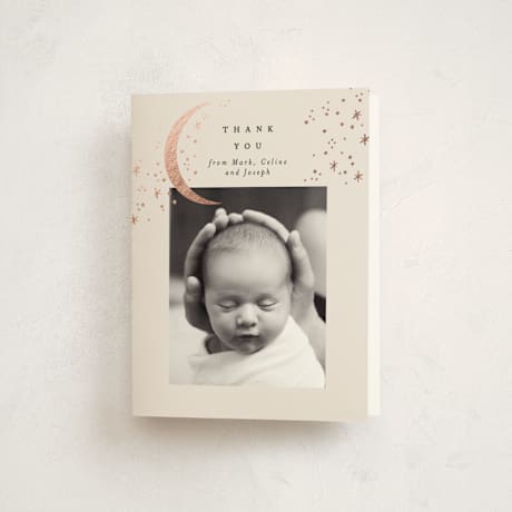 Foil-Pressed Birth Announcement Thank You Cards