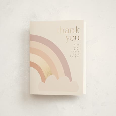 Foil-Pressed Birth Announcement Thank You Cards