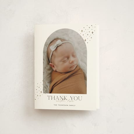 Foil-Pressed Birth Announcement Thank You Cards