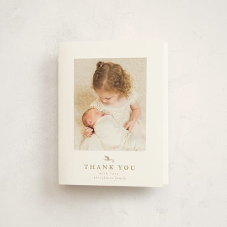 Foil-Pressed Birth Announcement Thank You Cards