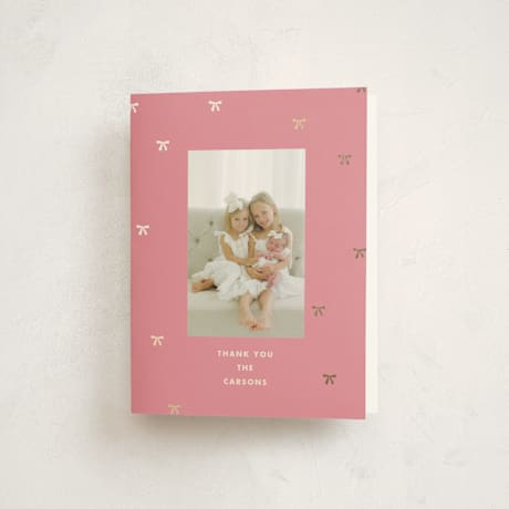 Foil-Pressed Birth Announcement Thank You Cards 