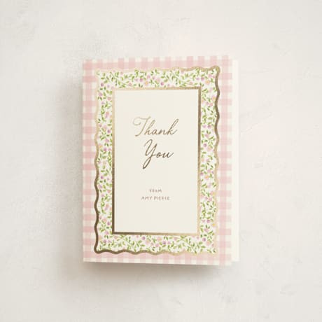 Foil-Pressed Birth Announcement Thank You Cards 