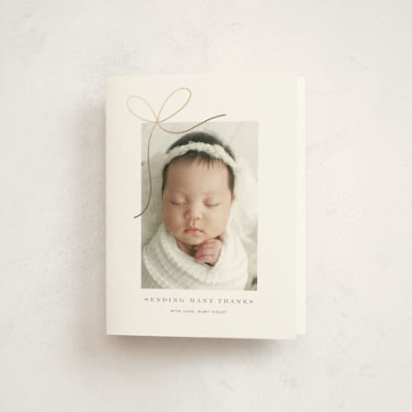 Foil-Pressed Birth Announcement Thank You Cards