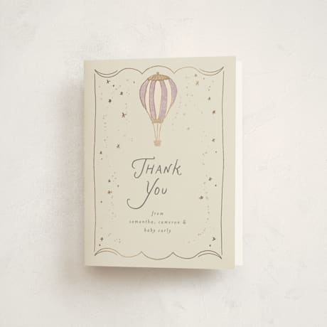Foil-Pressed Birth Announcement Thank You Cards
